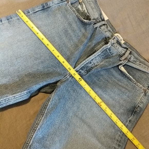 Agolde Riley High Rise Waisted Crop Cropped Organic Denim Jeans Emulsion - Picture 12 of 16